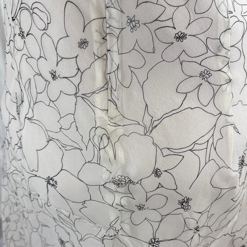 White House Black Market Ivory and Charcoal Floral Dress - Picture 9 of 11
